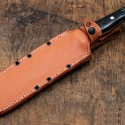 BARK RIVER KNIVES Bark River Bravo Crusader 3V Green Micarta - Orange Liners - Brass Pins (USA)