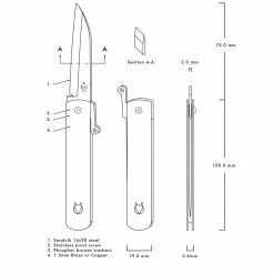 Andersson & Copra Urban Husky Friction Folder Knife Brass (2.9