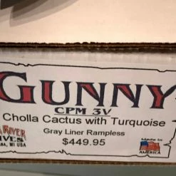 BARK RIVER KNIVES Bark River Gunny CPM 3V Knife Cholla Cactus W/ Turquoise - Gray Liners - Rampless #2