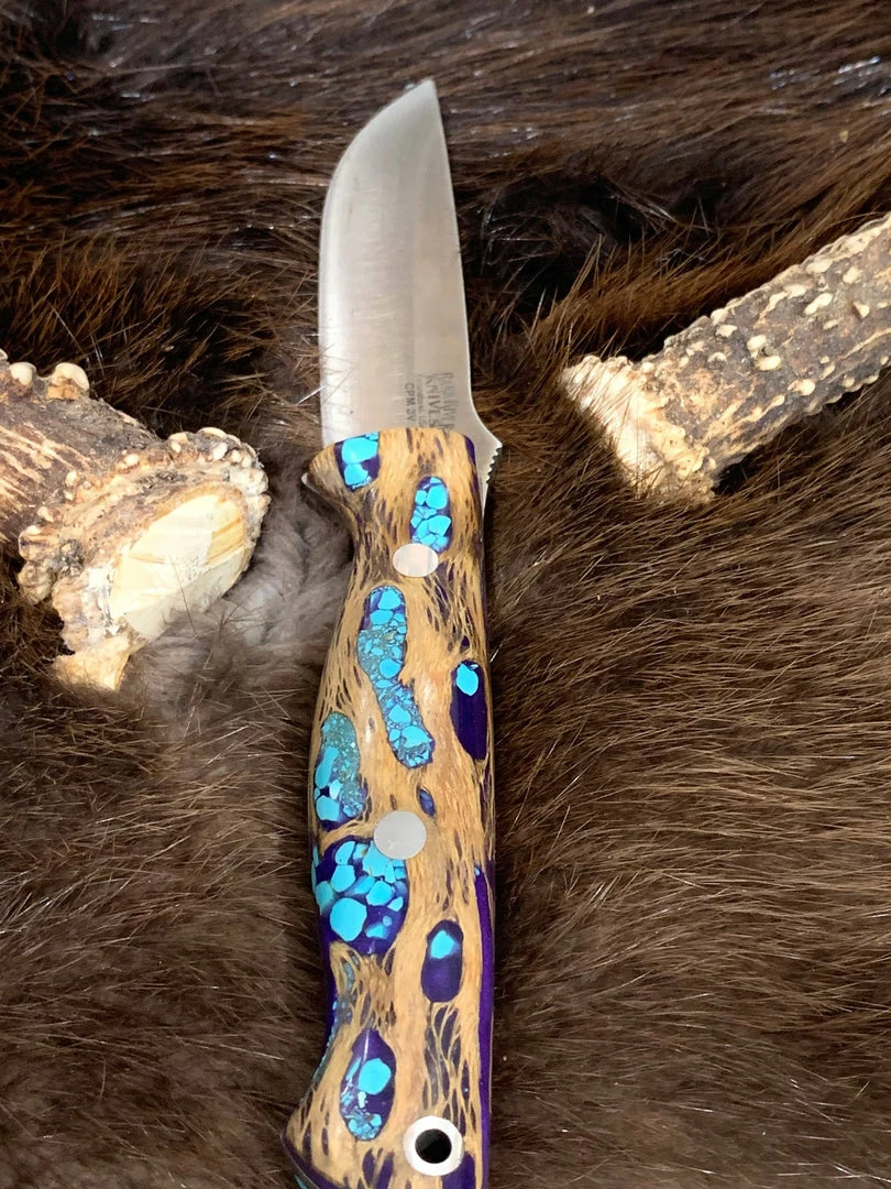 BARK RIVER KNIVES Bark River Gunny CPM 3V Knife W/ Blue Cholla Cactus - Turquoise
