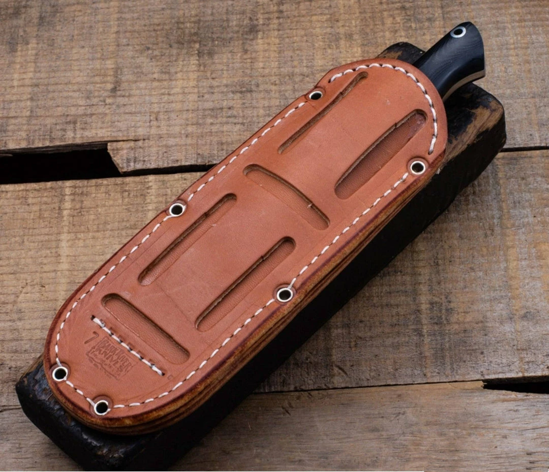 BARK RIVER KNIVES Bark River Gunny CPM 3V Knife W/ Green Canvas Micarta - Red Liners - Mosaic Pins