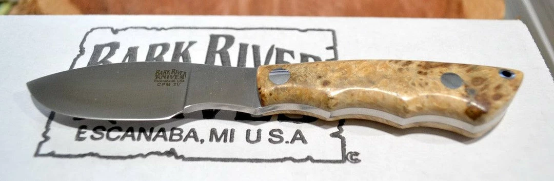 BARK RIVER KNIVES Bark River Mini Canadian CPM 3V Knife Natural Elder Burl #1 (USA)
