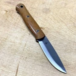 BARK RIVER KNIVES Bark River Ultralite Bushcrafter CPM 3V Natural Micarta - Black Liners - Mosaic Pins