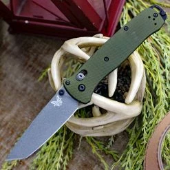 Benchmade 537GY-1 Bailout Knife Green Aluminum Knife 3.4