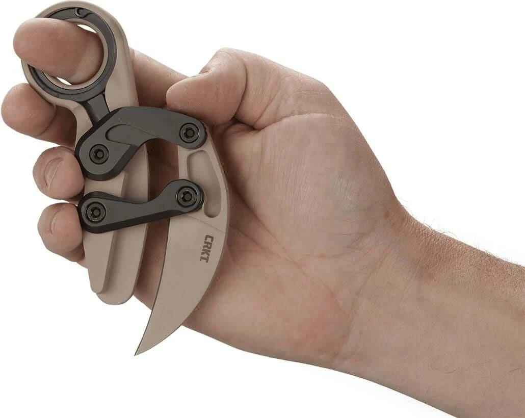 CRKT Kinematic Provoke Desert Sand Folding Karambit 2.41" D2s CRKT Knives