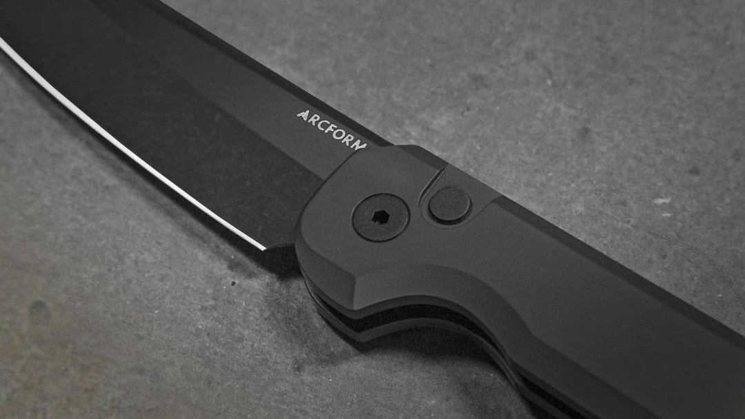 Darcform Slimfoot Auto Black Alum 3.1" 154CM Black Bade (USA) Arcform Knives
