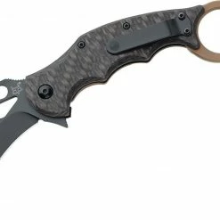 FOX KNIVES Fox FKMD FX-599TIC 01FX122 Folding Karambit 2.55" ELMAX Carbon Fiber/Titanium Handles