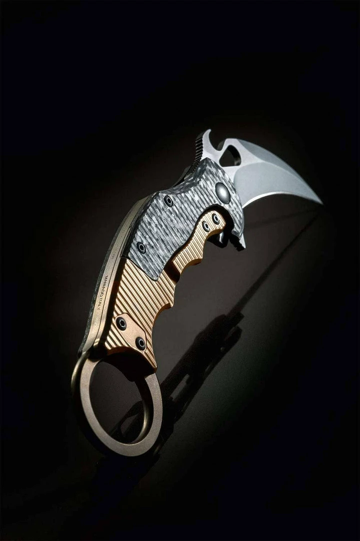 FOX KNIVES Fox FKMD FX-599TIC 01FX122 Folding Karambit 2.55" ELMAX Carbon Fiber/Titanium Handles