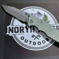 RICK HINDERER All Knife Brands Hinderer Eklipse Harpoon Spanto Knife Working Finish Blue/Translucent Green G10 3.5