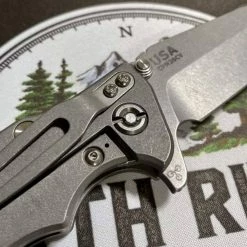 RICK HINDERER All Knife Brands Hinderer Eklipse Harpoon Spanto Knife Working Finish Blue/Translucent Green G10 3.5