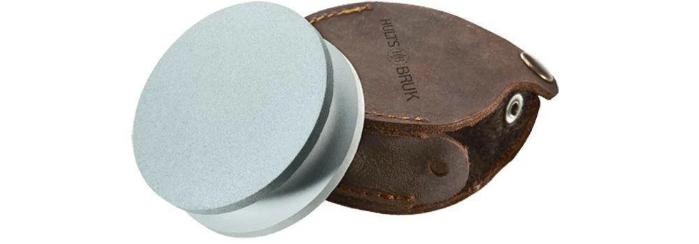 Axe Sharpeners Hults Bruk 180/600 Grit Grinding Stone, Leather Case