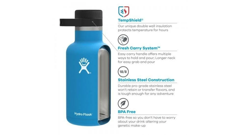 Hydro Flask Beer Growler - Stainless Steel - 64 Oz, Stone Water Filtration