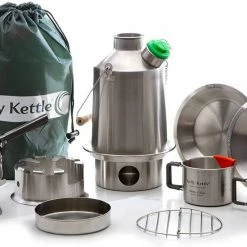Kelly Kettle Scout Kit 41 Oz Stainless Camp Kettle W/ Stove For Fishing, Hunting, Hiking