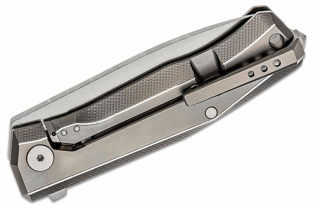 LionSteel Knives LionSteel Myto Knife 3.27" M390, Gray Titanium Handles