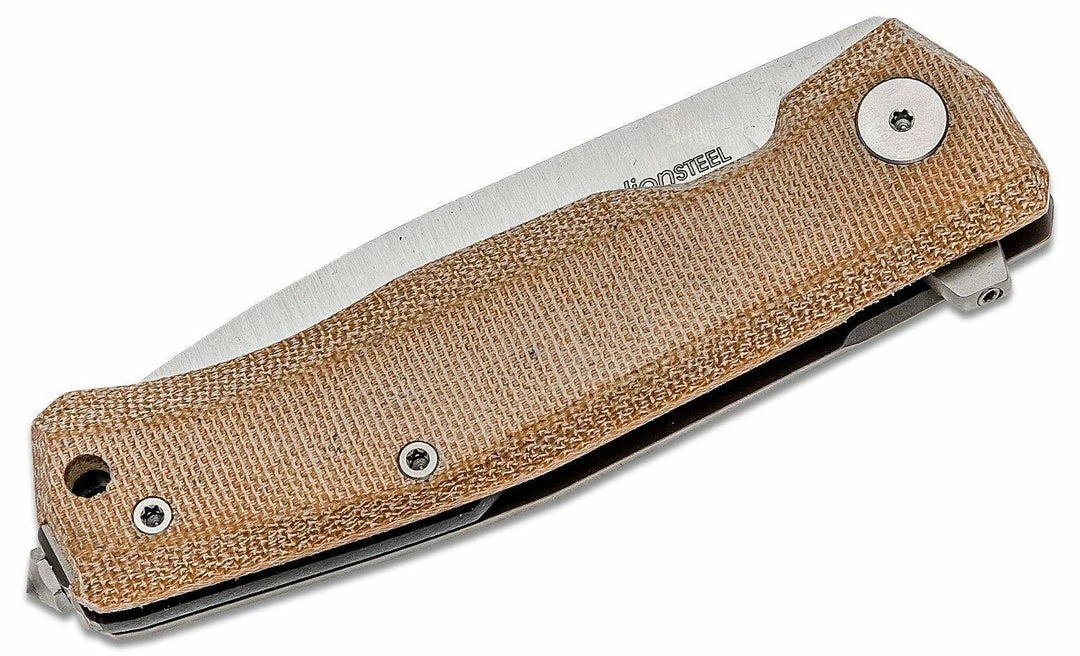 LionSteel Knives LionSteel Myto Knife 3.27" M390, Natural Micarta And Titanium Handles