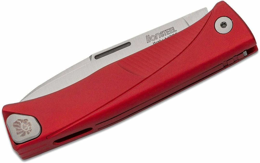 LionSteel Knives LionSteel Thrill Slipjoint Folding Knife 3.15" M390 Satin Blade, Red