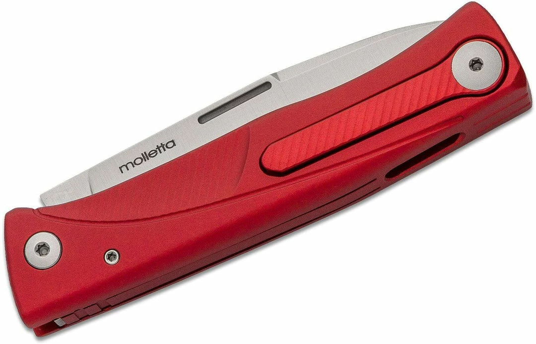 LionSteel Knives LionSteel Thrill Slipjoint Folding Knife 3.15" M390 Satin Blade, Red