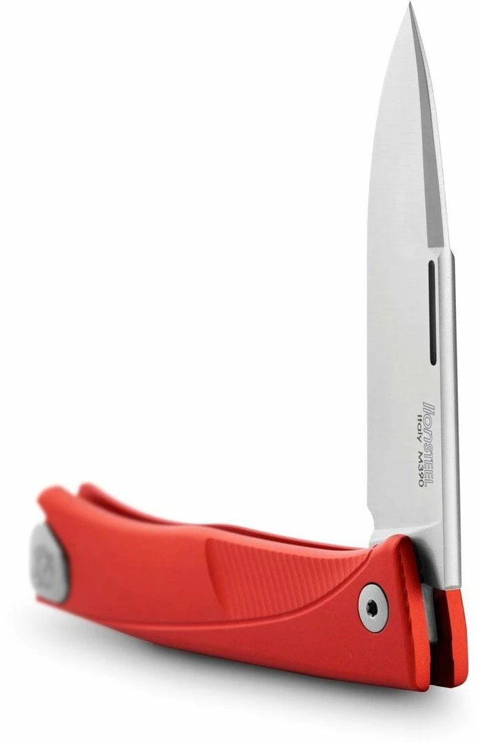 LionSteel Knives LionSteel Thrill Slipjoint Folding Knife 3.15" M390 Satin Blade, Red