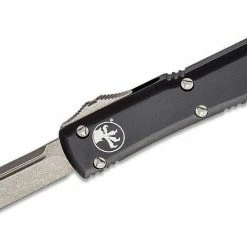 Microtech 121-10AP Ultratech Auto S/E Knife 3.46" Apocalyptic Plain Blade, Black Handles
