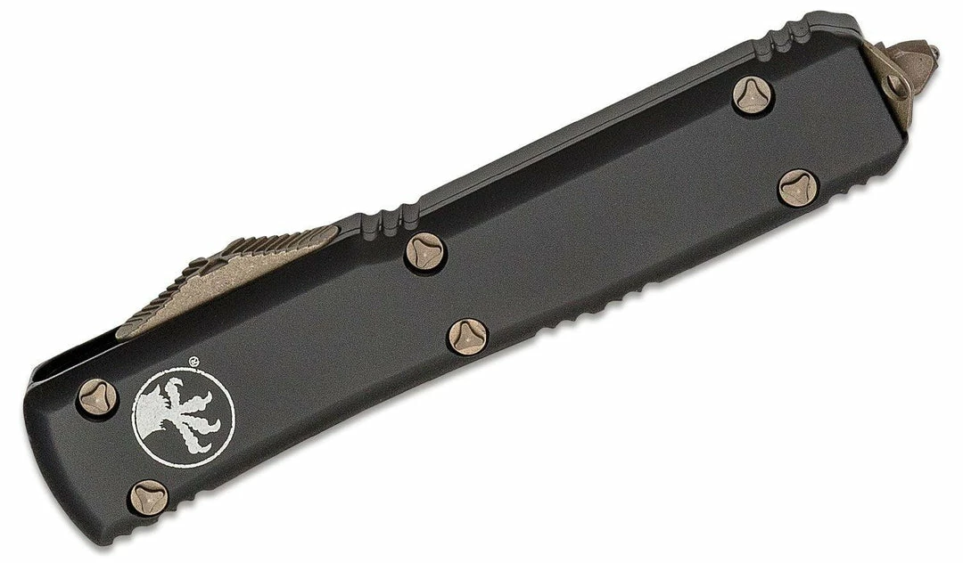 All Knife Brands Microtech 121-13AP Ultratech Auto OTF Knife 3.46" Bronze Apocalyptic, Black Handles