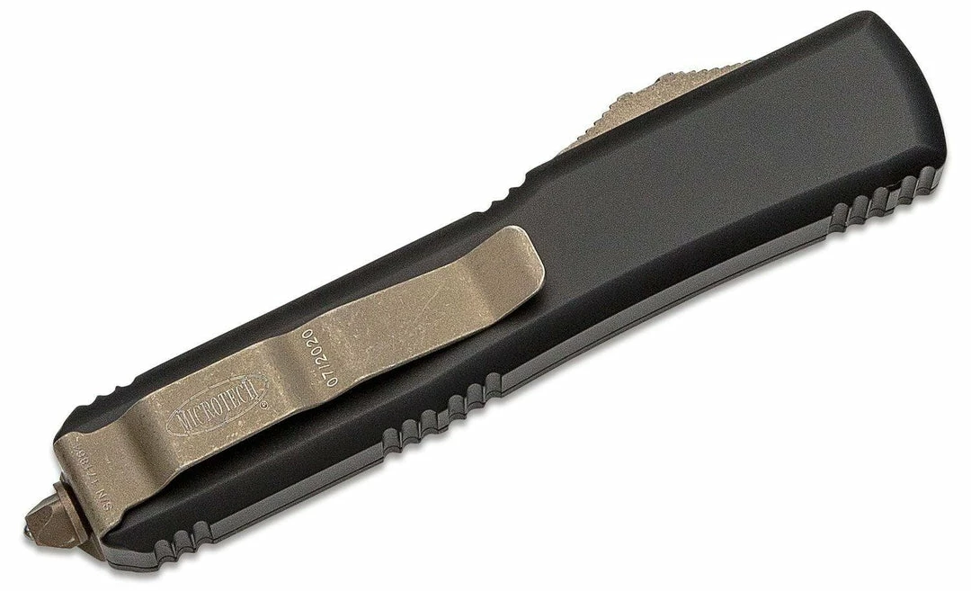 All Knife Brands Microtech 121-13AP Ultratech Auto OTF Knife 3.46" Bronze Apocalyptic, Black Handles