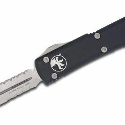 Microtech 122-11 Ultratech D/E - Black Handle - Stonewash Blade - Partially Serrated