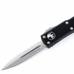 Microtech 232-12 UTX-85 D/E Black Handle Full Serrations Blade