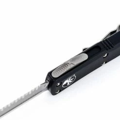 Microtech 232-12 UTX-85 D/E Black Handle Full Serrations Blade