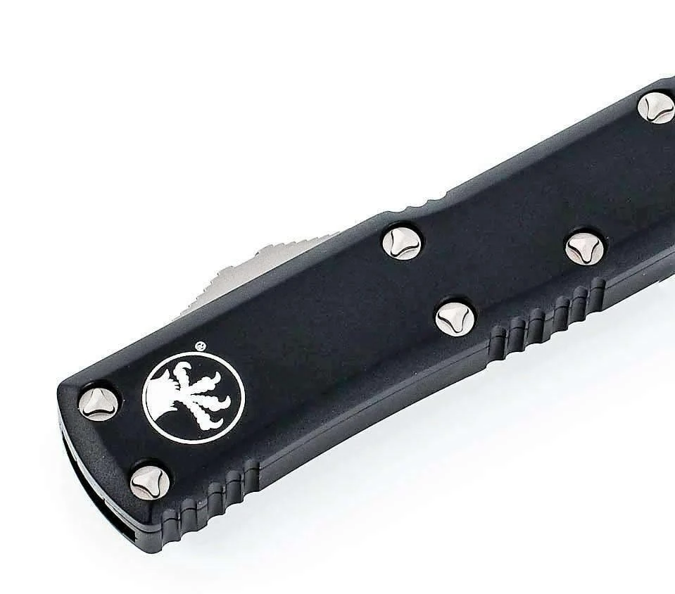 Microtech 232-6 UTX-85 D/E Black Handle Serration Satin Blade