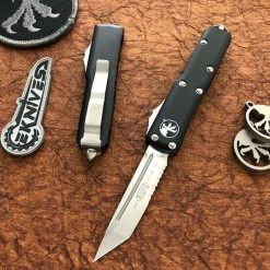 Microtech 233-5 UTX-85 T/E Black Satin Blade Partially Serrated All Knife Brands