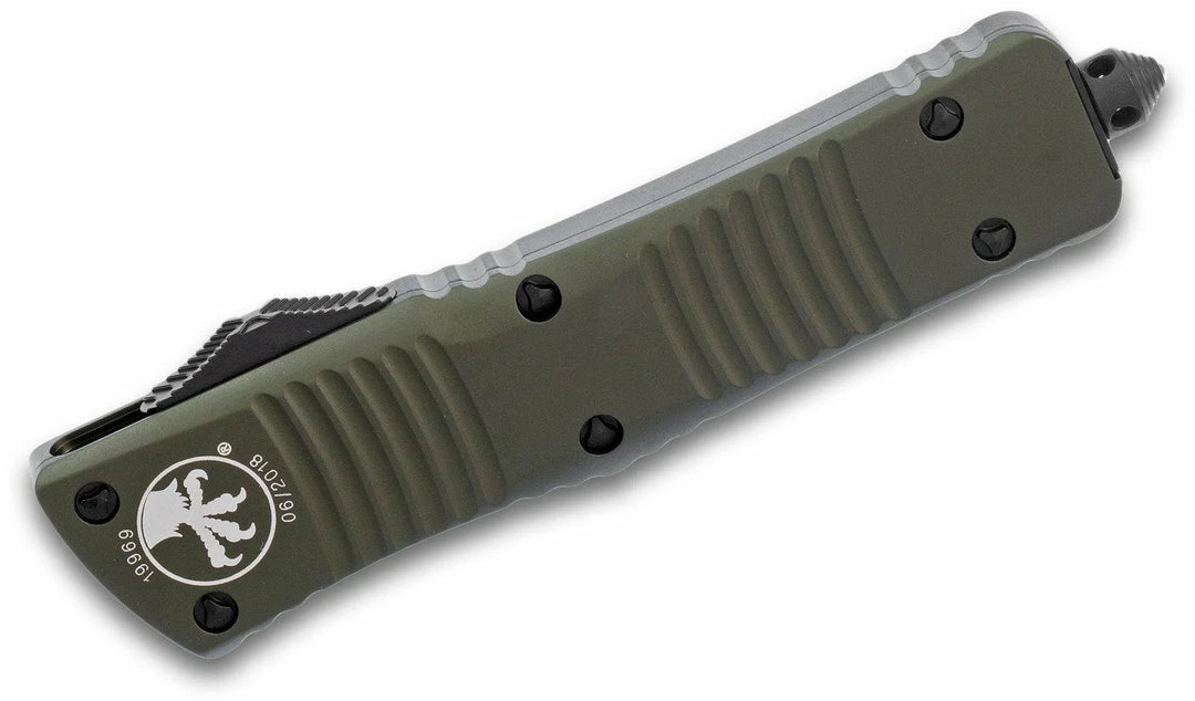 Microtech Combat Troodon Tanto OTF Auto Knife Green (3.8" Black) 144-1 OD All Knife Brands