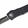 Microtech Troodon Tactical Auto OTF Knife Black Plain/Serrated D/E Blade All Knife Brands