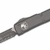 Microtech Ultratech Tactical Auto OTF 3.46" Fully Serrated Black Tanto Blade,