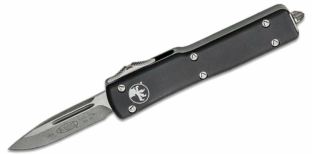 Microtech UTX-70 Mini AUTO OTF Knife 1.9" S/E Stonewashed, Black