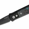 PROTECH KNIVES Pro-Tech 7FC31 Godson Auto Folding Knife 3.15" 154CM Black DLC Blue Dark Matter Carbon Inlays