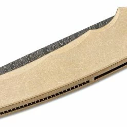 PROTECH KNIVES All Knife Brands Pro-Tech Limited Edition Malibu Flipper Damascus Reverse Tanto Blade, Bronze Handles