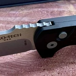 PROTECH KNIVES Pro-Tech Rockeye Auto Black Handle, Stonewash S35VN Blade LG301