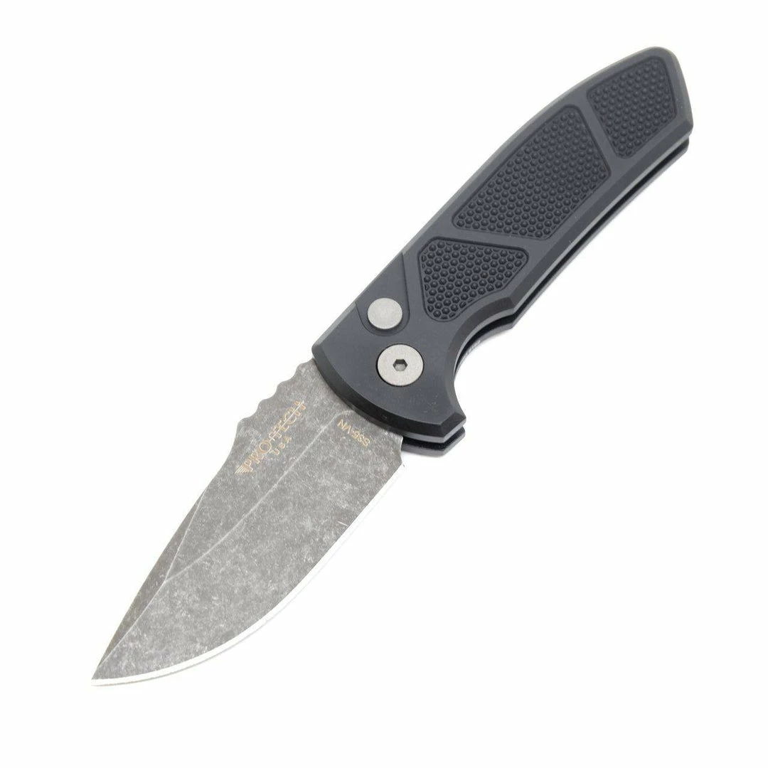 PROTECH KNIVES All Knife Brands Protech Les George SBR Acid Washed Knife Textured Black (2.6")