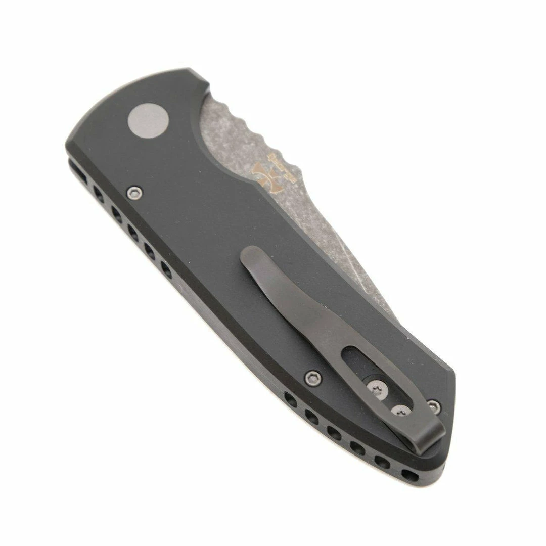 PROTECH KNIVES All Knife Brands Protech Les George SBR Acid Washed Knife Textured Black (2.6")