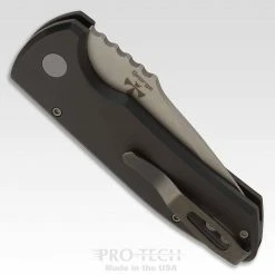 PROTECH KNIVES All Knife Brands ProTech Les George SBR Stonewashed Blade Knurled LG405