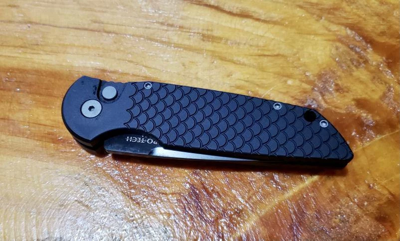 PROTECH KNIVES Protech USA Tactical Response Auto Knife (3.5" Black Plain) TR-3 X1 D2 All Knife Brands
