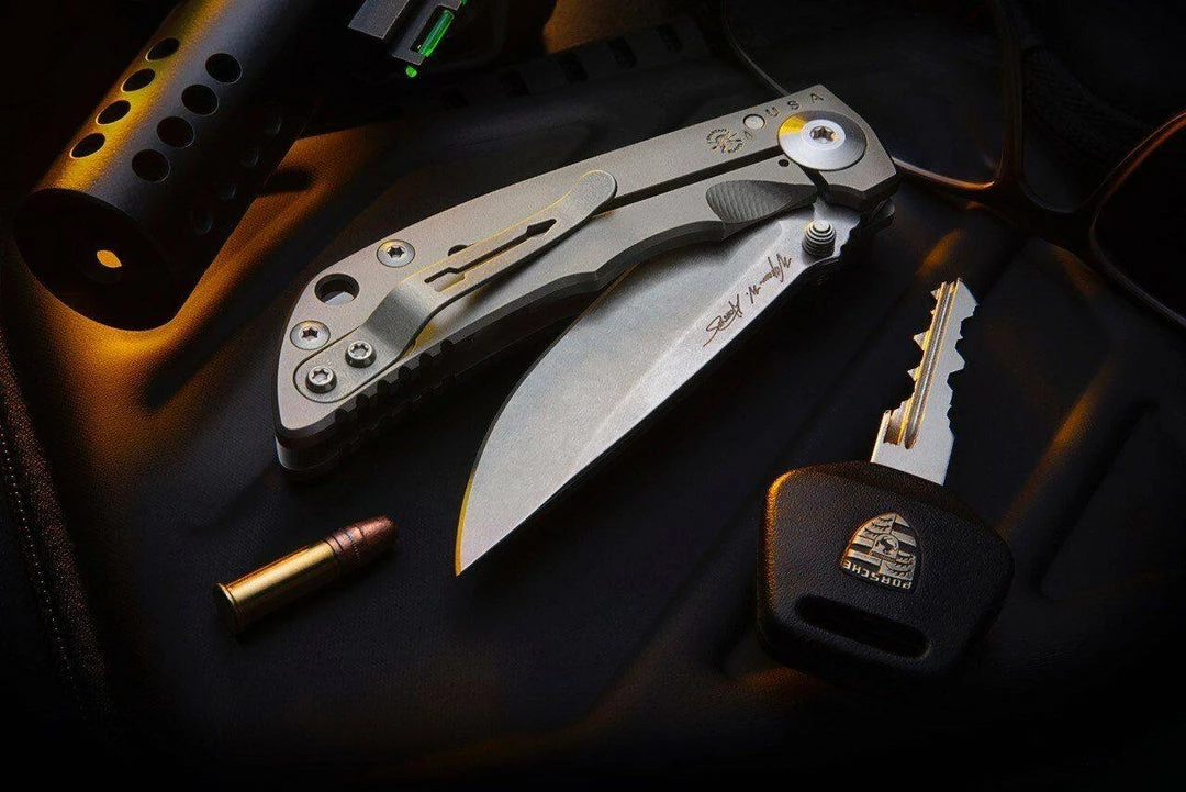 SPARTAN BLADES Spartan SHF Harsey SF10SW Folding Knife 3.25" S45VN Titanium Handles