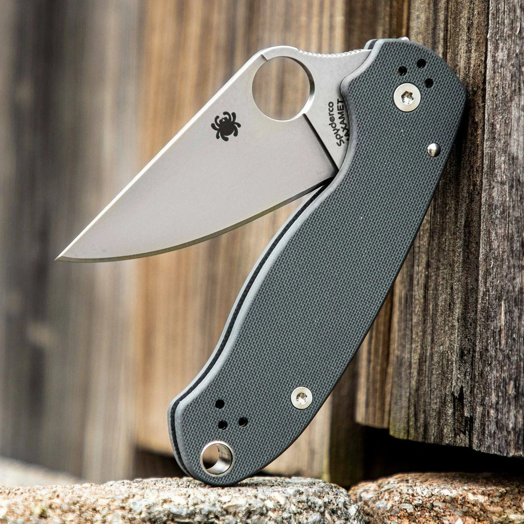 Spyderco Knives Spyderco C223GPDGY Para 3 Maxamet Knife (USA)