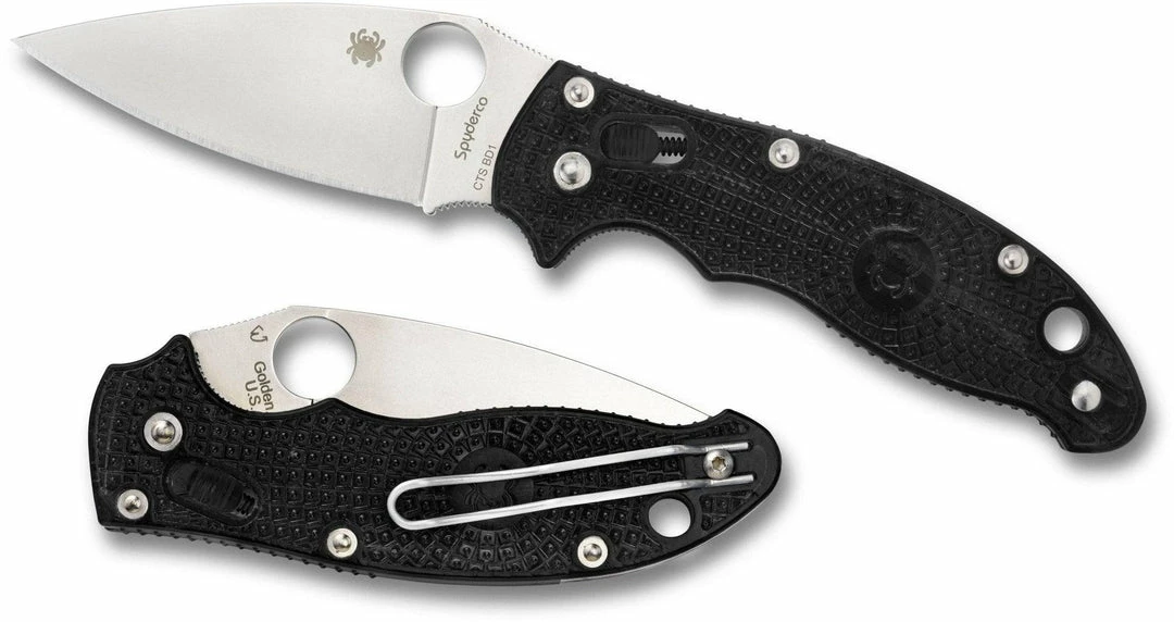 Spyderco Manix 2 Knife Plain Blade Black Handles Spyderco Knives