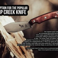 TOPS KNIVES All Knife Brands TOPS CPCKFE-01 Camp Creek Fire Edition Tumbled S35VN Red Black G10 Fixed Blade
