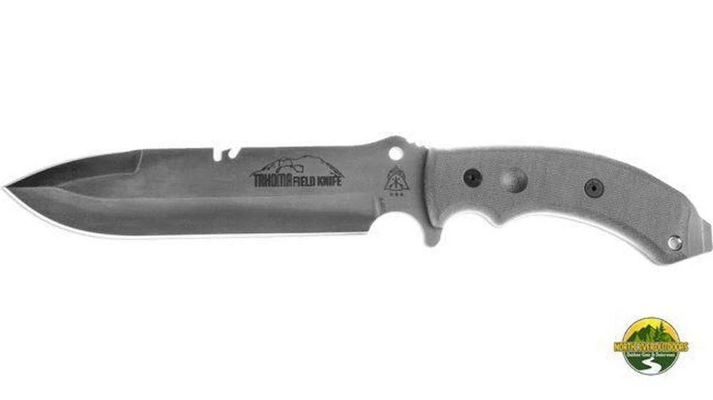 TOPS KNIVES TOPS Tahoma Field Knife Double Edged 7-5/16 Carbon Blade